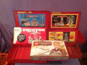lot 55 image: Erector Set Metal Boxes