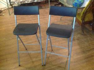 lot 144 image: 2 Foldable Bar Height Chairs