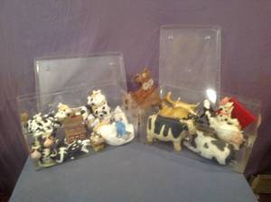 lot 161 image: 2 Totes Full of Cow Figurines