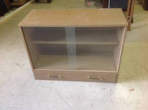 lot 256 image: Glass Door Storage Cabinet