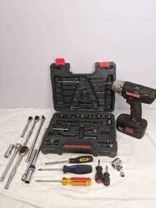 lot 616 image: Craftsman Impact Driver, Socket Set, Hand Tools