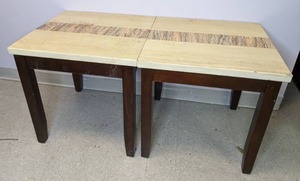 lot 676 image: Pair of Matching Square End Tables