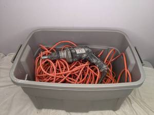 lot 664 image: Grabber Corded Drill & Extension Cords