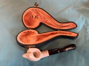 VINTAGE MEERSCHAUM ESTATE TOBACCO SMOKING PIPE AND CASE