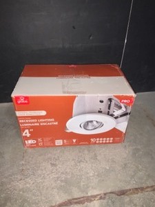 GLOBE ELECTRIC 4-IN. WHITE DIMMABLE RECESSED NEW CONSTRUCTION AND REMODEL LIGHTING KIT (10-PACK). SEE PICTURES