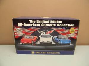 FRANKLIN MINT 124 SCALE ALL-AMERICAN CORVETTE COLLECTION - IN BOX - GREAT SET - SEE PICTURES