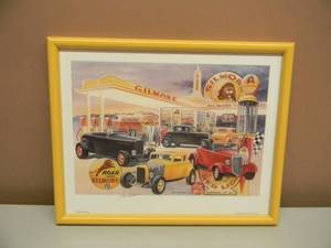 JACK SCHMITT SIGNED KING OF THE ROAD PROFESSIONALLY FRAMED ART - AWESOME PIECE - APPROX 15 BY 12 - SEE PICTURES