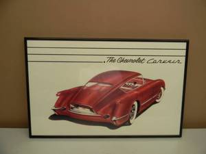 THE CHEVROLET CORVAIR PROFESSIONALLY FRAMED ART - AWESOME PIECE - APPROX 24 BY 15 - SEE PICTURES