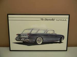 THE CHEVROLET NOMAD PROFESSIONALLY FRAMED ART - AWESOME PIECE - APPROX 24 BY 15 - SEE PICTURES