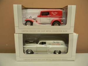 2 SPEC CAST BACK TO THE 50s BANKS - LAST YEAR FOR THE MODELS - IN BOX - SEE PICTURES
