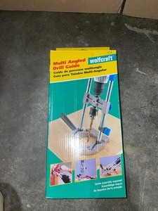 WOLFCRAFT PORTABLE MULTI-ANGLE DRILL GUIDE WITH DRILL CHUCK. SEE PICTURES