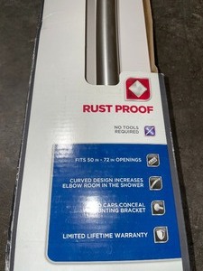 GLACIER BAY RUSTPROOF 72 IN. ADJUSTABLE DOUBLE TENSION CURVED SHOWER ROD. SEE PICTURES