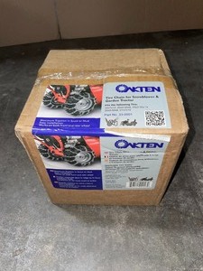 OAKTEN 20X7X12, 20X8X8, 20X8X10, 20X9X8, 21X7X10 IN. TIRE CHAINS, REPLACES PEERLESS 1062656. ZINC PLATED CHAINS, (SET OF 2). SEE PICTURES