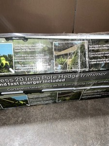 EARTHWISE 20-VOLT CORDLESS  20 IN. POLE HEDGE TRIMMER. VARIOUS CONDITIONS. SEE PICTURES.