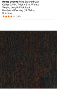 HOME LEGEND WIRE BRUSHED OAK COFFEE 38 IN. THICK X 5 IN. WIDE X VARYING LENGTH CLICK LOCK HARDWOOD FLOORING. SEE PICTURES