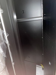 HUSKY REGULAR DUTY WELDED 24-GUAGE STEEL FREESTANDING GARAGE CABINET IN BLACK (31 IN. W X 75 IN. H X 20 IN. D). SEE PICTURES