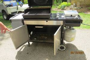 Weber Genesis Silver Grill with propane tank