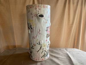 Asian Antique Painted Porcelain Umbrella Stand