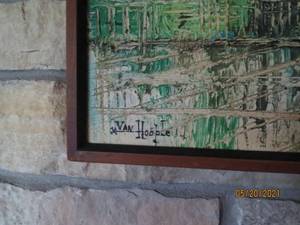 Mid Century Vintage Oil Painting by Van Hoople