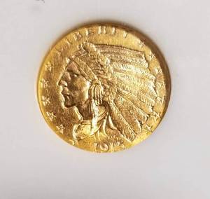 1915 US $2.50 GOLD INDIAN MS64 PCI CERTIFIED