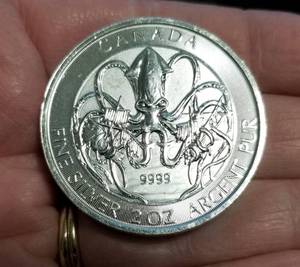 2020 CANADA 2 TROY OZ .9999 FINE SILVER KRAKEN