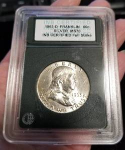 1963-D FRANKLIN HALF DOLLAR GEM BU INB CERTIFIED