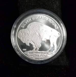1 TROY OZ. .999 FINE SILVER INDIAN BUFFALO IN AIRTITE