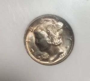 1945 MERCURY DIME MS65 PCI
