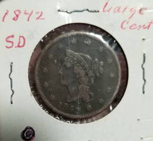 1842 small date US BRAIDED HAIR LARGE CENT