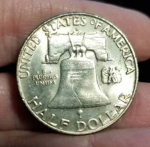 1957-D FRANKLIN SILVER HALF DOLLAR BU-UNC