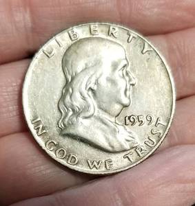 2 FRANKLIN HALF DOLLARS 1959 1959-D