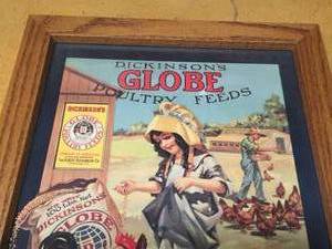lot 72 image: Dickinsons Globe Poultry Feeds Framed Art