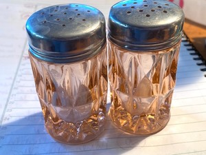 lot 24 image: Vintage Salt and Pepper Shakers and Cruet