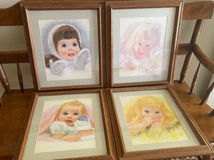 lot 152 image: Set of Four Framed Northern Girls  Prints