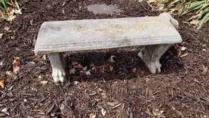 Concrete Garden Bench with Pawfoot Feet