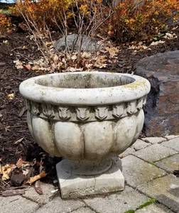 Concrete Garden Planters, pair