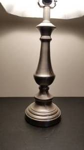 Brushed nickel pedestal table lamp