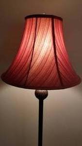 Bronze Floor Lamp with Red Berry Shade