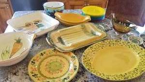 Yellow Ceramic Serving Selection  Italian & Vietri Pieces