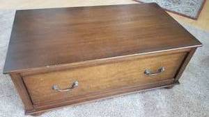 Mahogany Cocktail Table with Doublesided Pullout Drawer