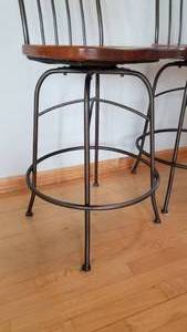 Heavy Shaker Style Iron Swivel Bar Stools