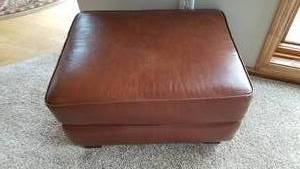 Thomasville Chocolate Brown Leather  Ottoman
