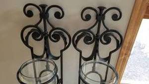Large Black Iron Candelabras