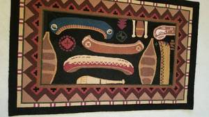 Canoe Theme Hook Loop Area Rug  42 x 66