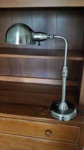 Nickel Metal Adjustable Dome Shade Desk Lamp