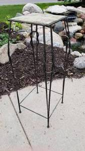 Tile  Top Iron Plant Stand