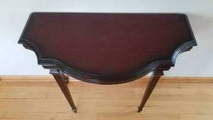 Chestnut to Mahogany Demilune Console Table by Bombay