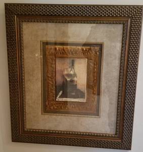 Pair of matching wine themed framed prints
