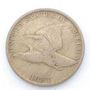 1857 Flying Eagle Cent, Sharp Wing Tip