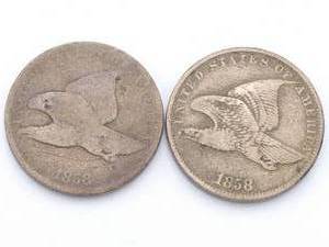 2 Flying Eagle Cents - 1858 Large Letters & 1858 Small Letters